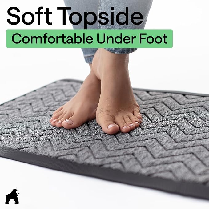 GORILLA GRIP 100% Waterproof All-Season WeatherMAX Doormat US Designed Natural