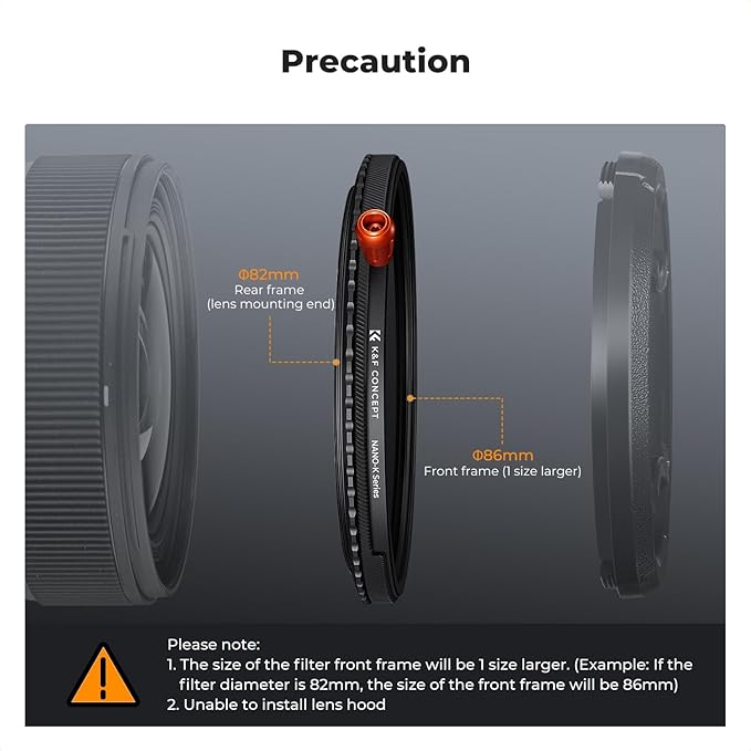 K&F CONCEPT 52mm Black Diffusion Mist Effect 1/4 & Variable ND2-32 & Circular
