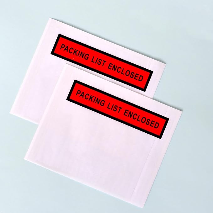 1000pcs 4.5”x5.5” Packing List Envelopes Self-seal Packing Slip Envelope Pouches Shipping Label Sleeves Top Loading Packing List Enclosed Bags.