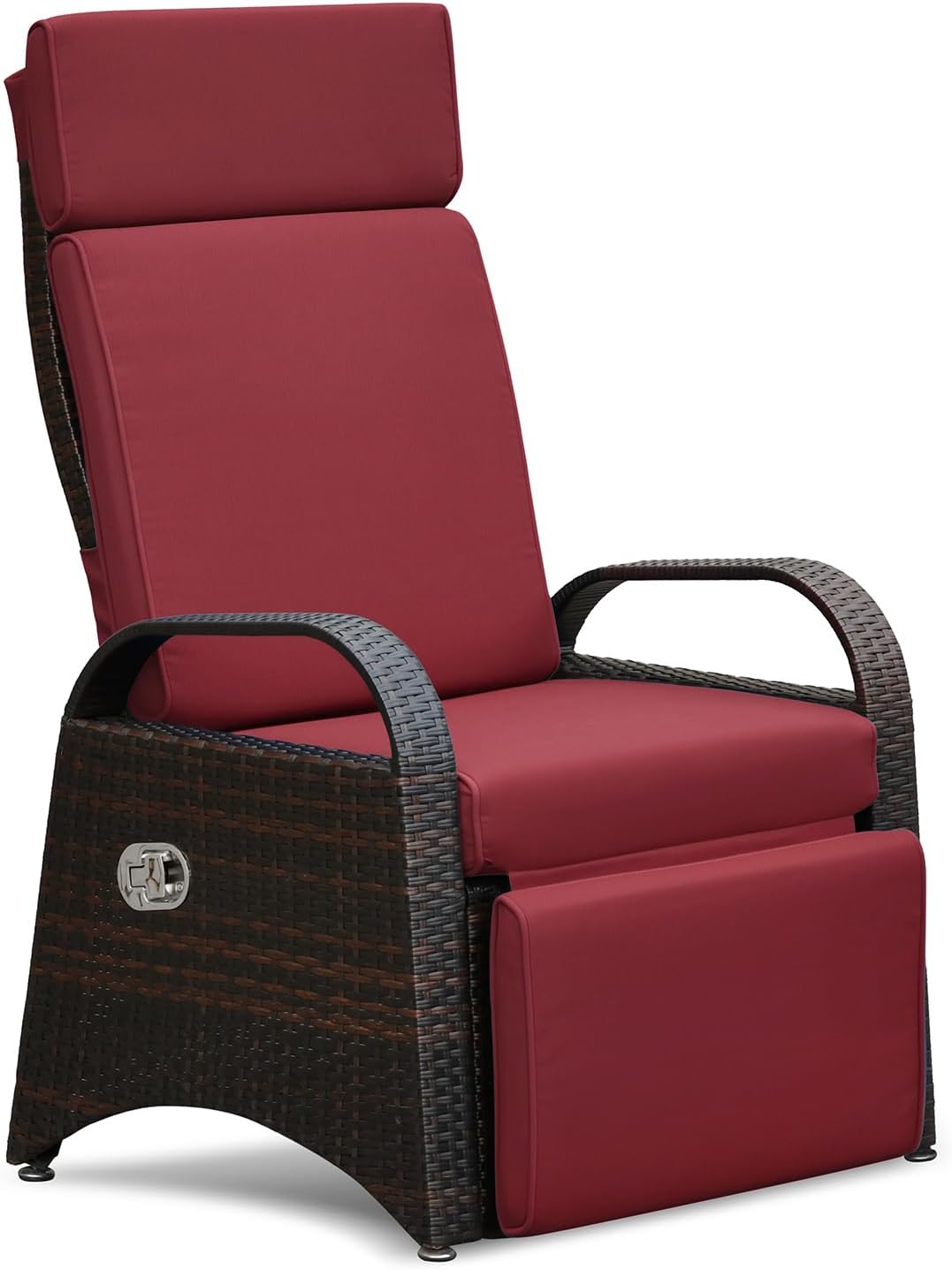 Skypatio All-Weather Outdoor Recliner Chair Replacement Cushion, Outdoor Waterproof Cushion for Patio Reclining Chair (Red)