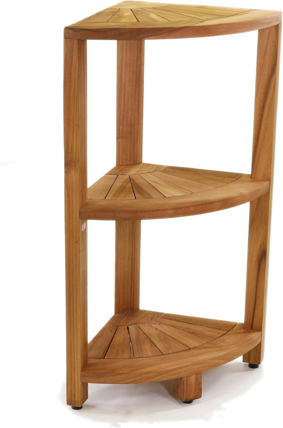 AquaTeak Kai-Petite 12" Teak Corner Shelf Stand, 3 Tier Shower Stand