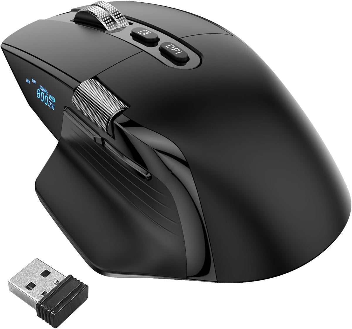 AVOVR Tri-Mode Wireless Bluetooth Ergonomic Gaming Mouse, Black