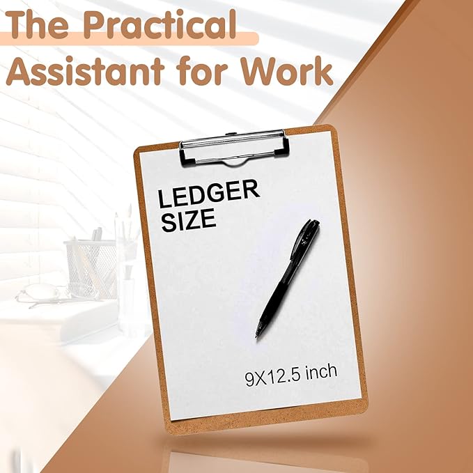 Clipboards, PANDRI 16 Pack Hardboard Office Clipboards, Low Profile Clip, Standard A4 Letter Size, Classroom Supplies, ECO Friendly
