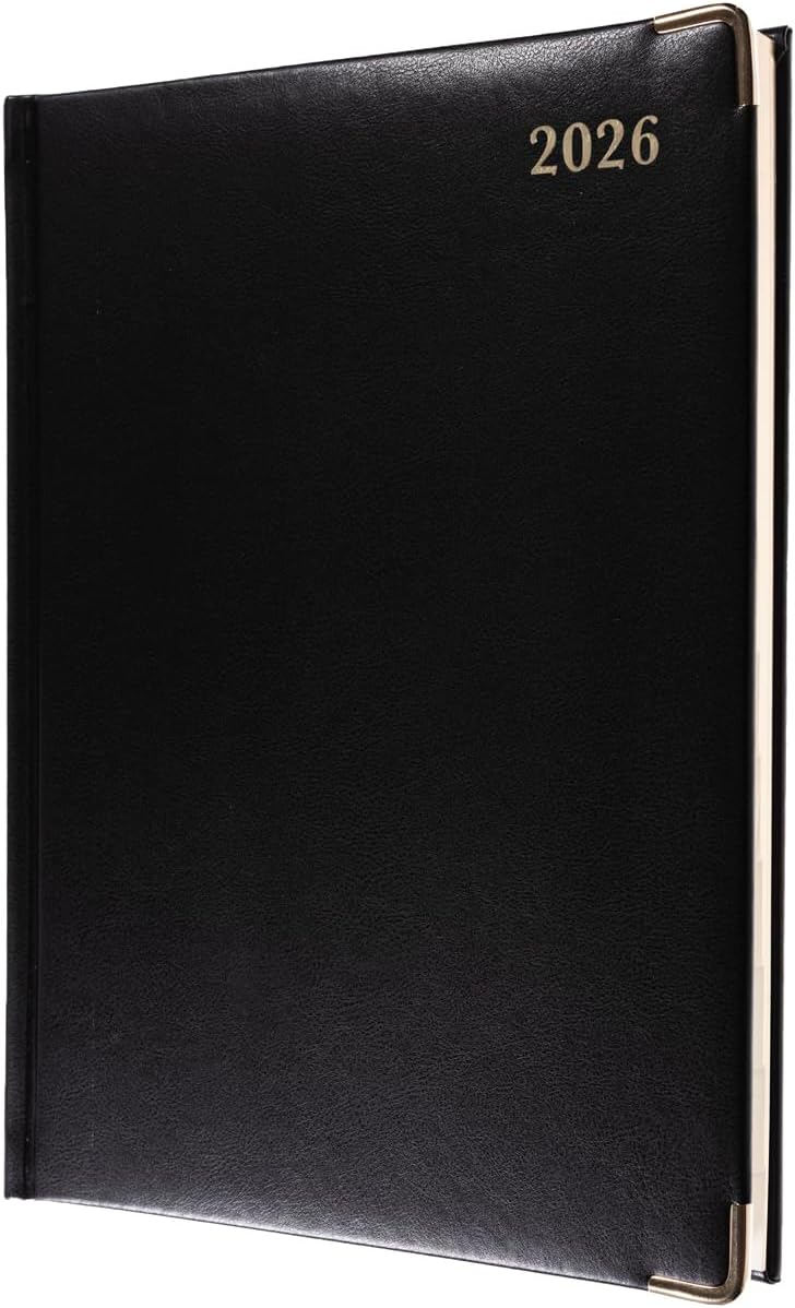 Collins - Classic - Manager 2026 12 Month Calendar Year Planner, Week-To-View with Appointments Diary - Black (1210V.99-26)