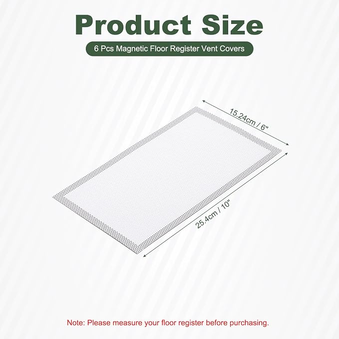 YOKIVE 6 Pcs Magnetic Floor Vent Covers, Floor Register Cover PVC Mesh Air Vent