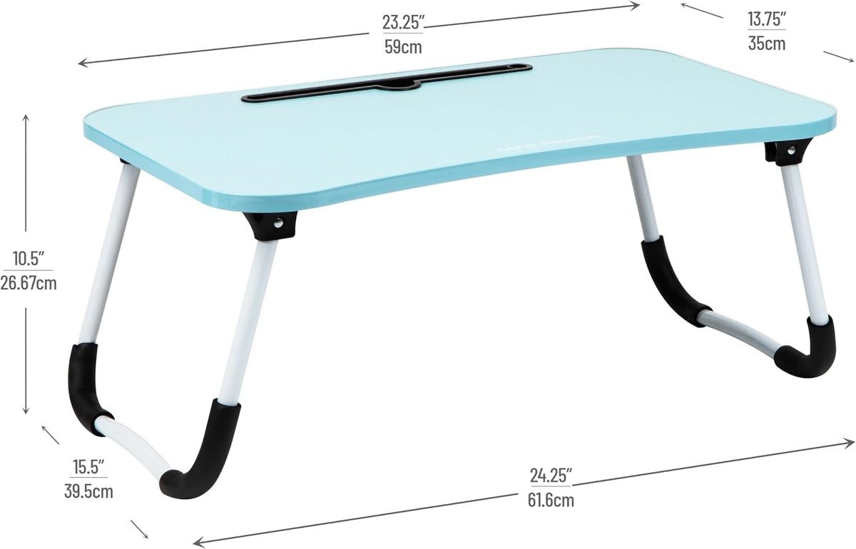 Mind Reader MDF Lap Desk with Folding Legs and Device Slot, Blue
