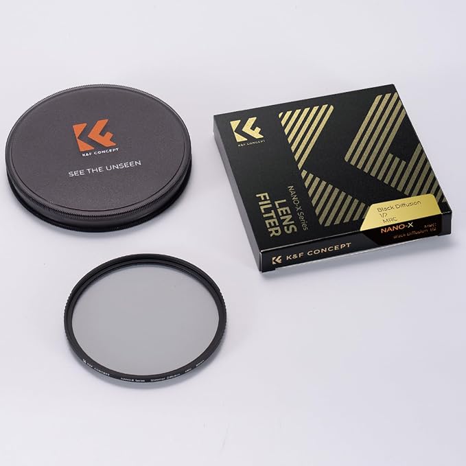 K&F CONCEPT 77mm Black Diffusion 1/2 Filter Mist Cinematic Effect Lens Filter