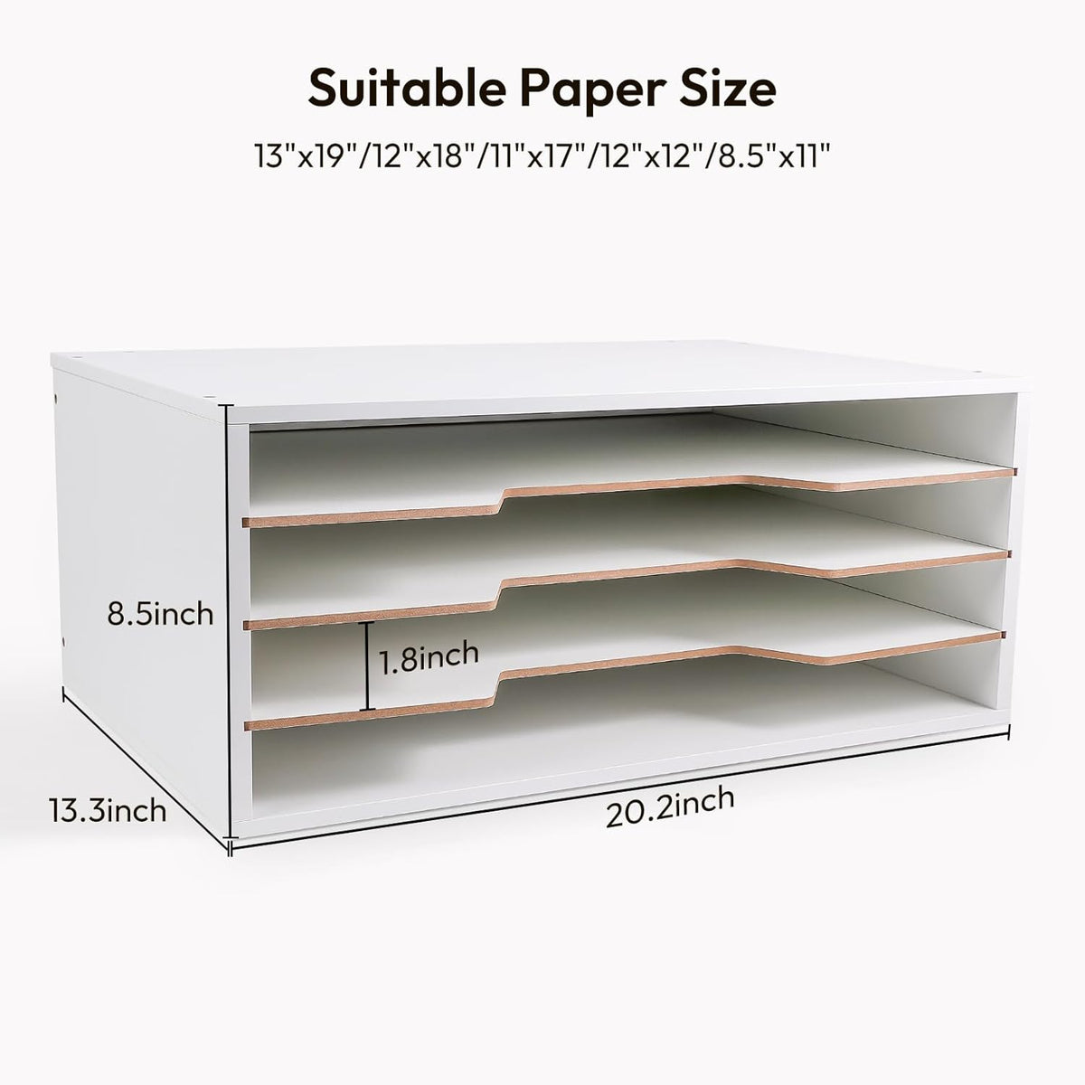 Yumkfoi 12x18 Construction Paper Organizer, 4-Tiers Paper Storage Shelf