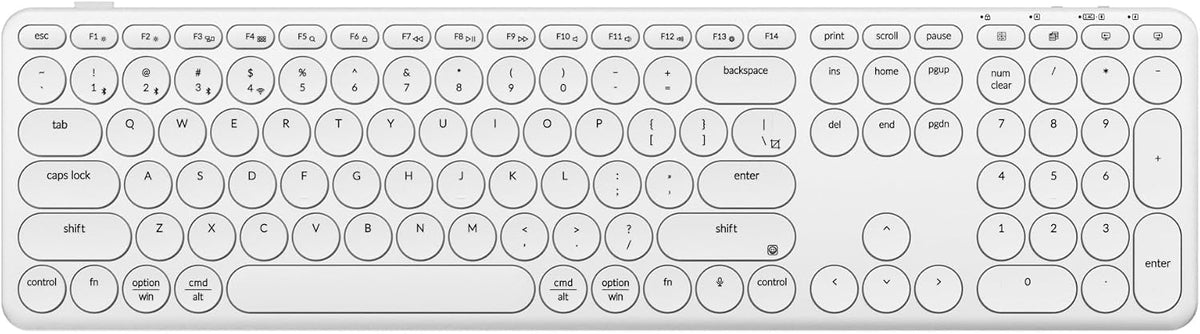 Keychron B5 Pro Ultra-Slim Full-Size Wireless Keyboard, 112-Key Layout with Number Pad, 2.4 GHz Bluetooth 5.2 USB-C, 1000 Hz Polling, Launcher, 300 Hours Working Time, Mac Windows Linux - Ivory White