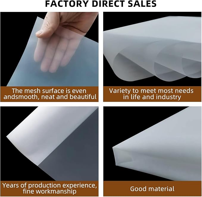 2Pcs Nylon Mesh Filter Cloth 39.4 x 39.4in– 400 mesh Fine Mesh Fabric Sheet