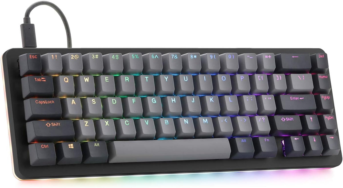 DROP ALT Mechanical Keyboard — 65% (67 Key) Gaming Keyboard, Hot-Swap Switches, Programmable Macros, RGB LED Backlighting, USB-C, Doubleshot PBT, Aluminum Frame (Cherry MX Blue Black)