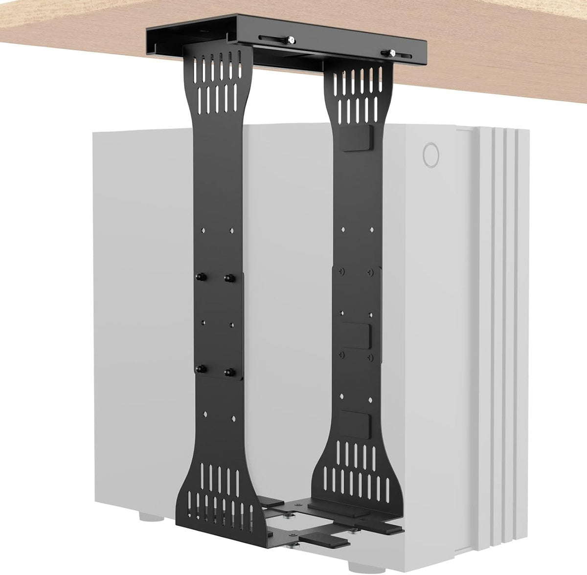 KEEGH Under Desk PC Mount, Adjustable Computer Tower Stand, Black