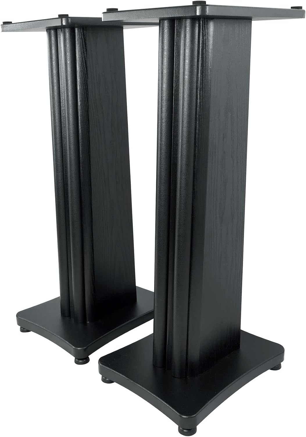 Rockville SS28B Black Wood Grain 28" Solid Home Speaker Stands Pair