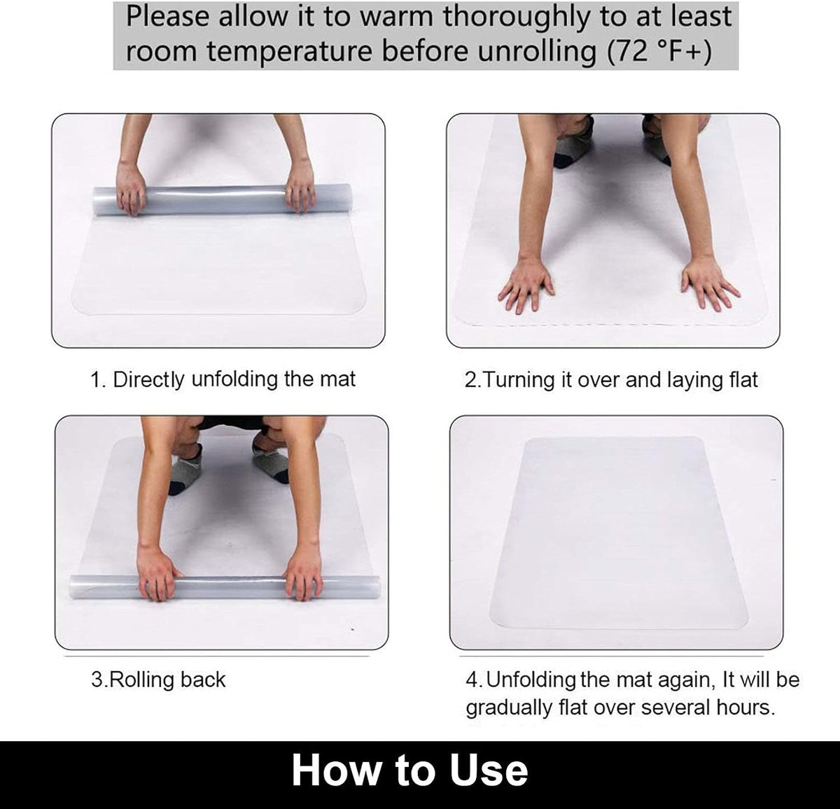 AiBOB Chair Mat for Hardwood Floor, 45 X 53 inches Desk Chair Mat for Wood and Tile Floors, Protection Mats for Office and Home, Easy Glide for Chairs