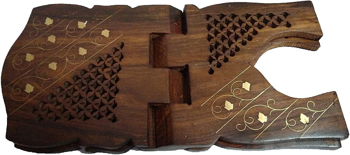 Wooden Handmade Quran Geeta Bible Holder Support Stand Reading Book Holder Display Folding Religious Prayer Stand Wooden Holy Book Stand Medium Size 15 Inches Large Big Size