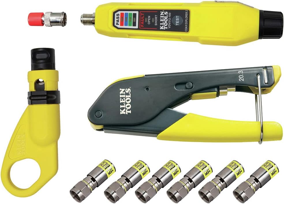 Klein Tools VDV002-818 Coax Install and Test Kit with Crimp Tool
