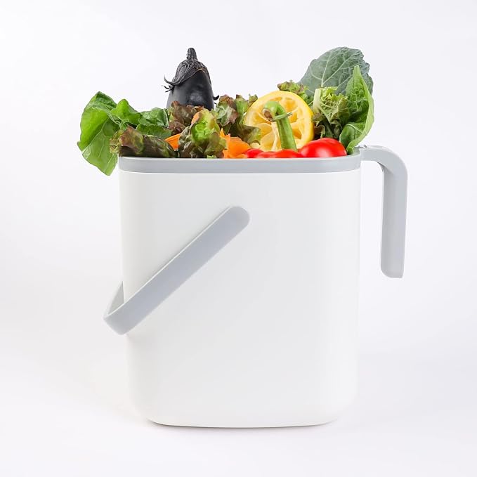 BLUE GINKGO Kitchen Compost Bin – Filter-Free, Odor-Tight Countertop Food Waste