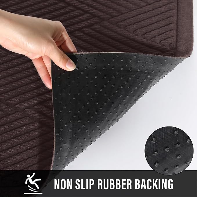 HIYARD Sturdy Front Door Mat, Absorbent Muddy Dirt Resist Welcome Door Mats