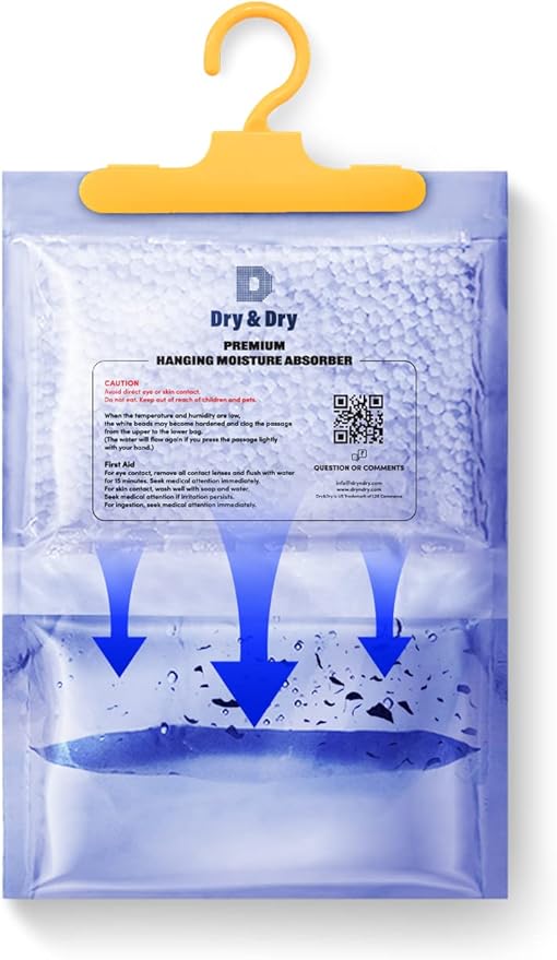 Dry & Dry 5 Packs [Net 7 Oz/Pack] Moisture Absorbers Dehumidifiers for Home Dehumidifier for Basement for Bedroom Small Dehumidifiers - Moisture Absorbers
