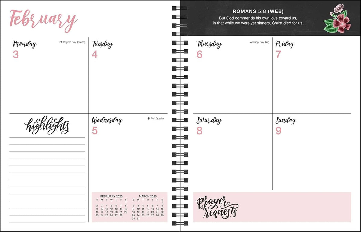 Prayer Journal for Women 12-Month 2025 Monthly/Weekly Planner Calendar