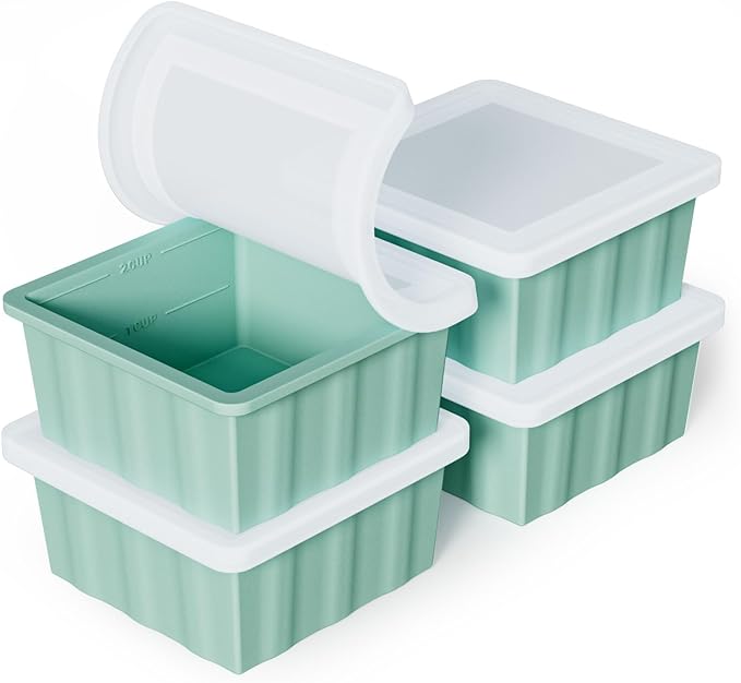Silicone Freezer Tray for Soup Ice Cubes: 2-Cup Freezing Trays
