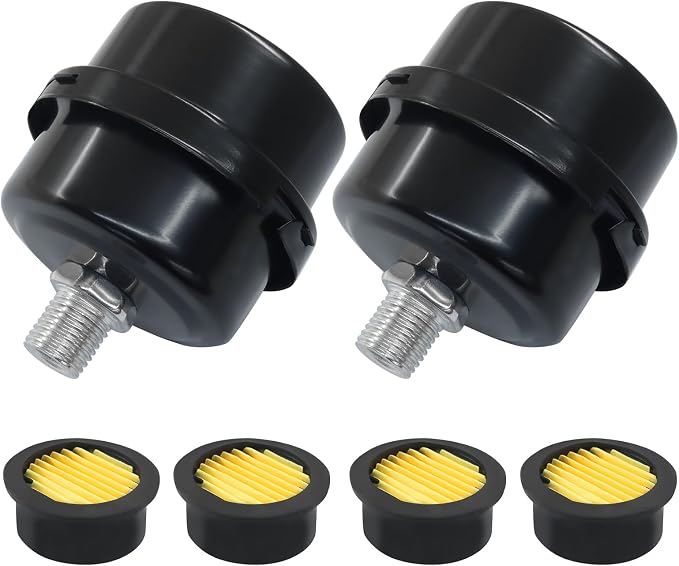 2 Pcs Air Compressor Silencer, 1/4 Inch Thread Intake Filter Muffler, 12.5 mm