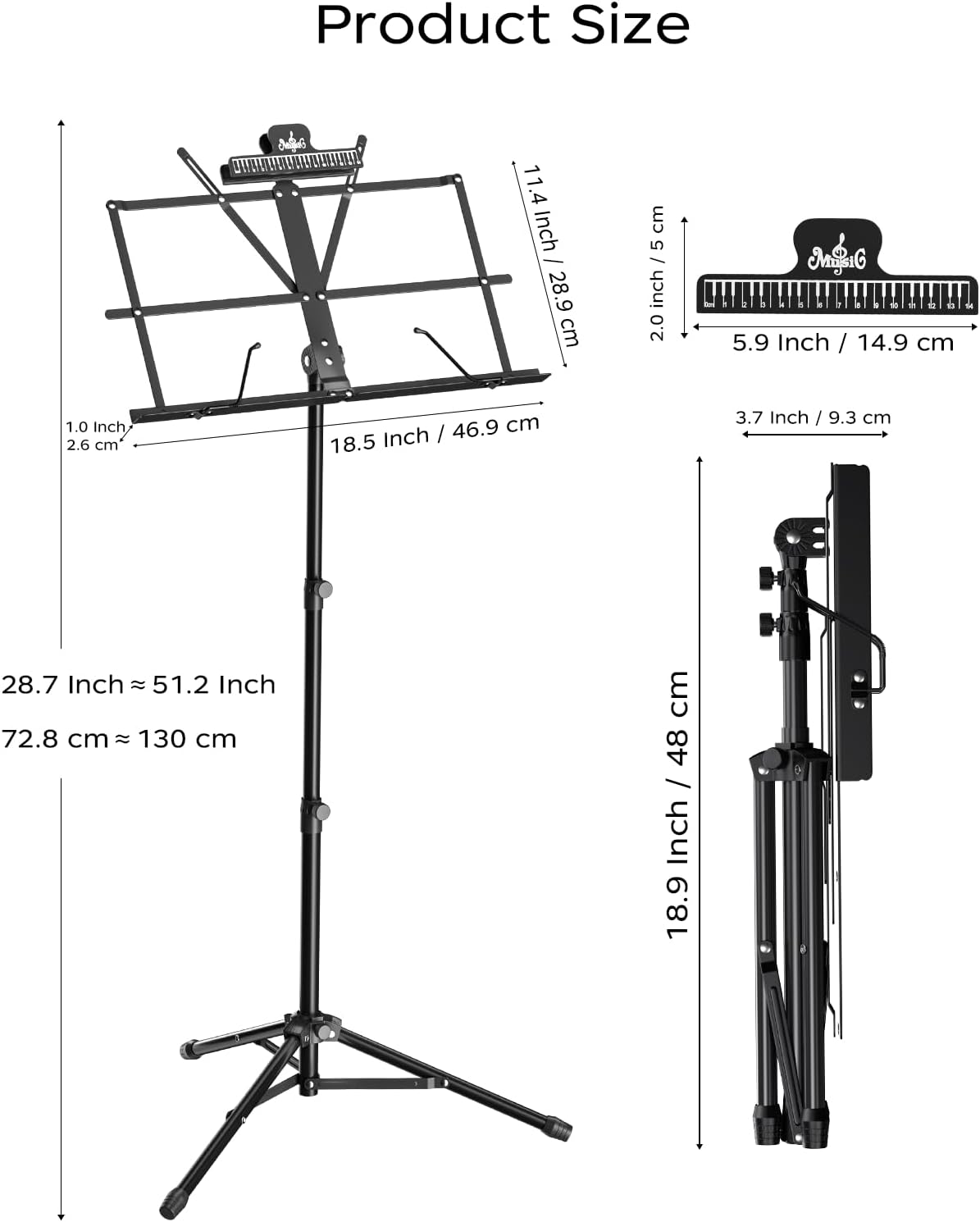 K KASONIC Music Stand, 2 in 1 Folding Sheet Music & Book Stand With Bag