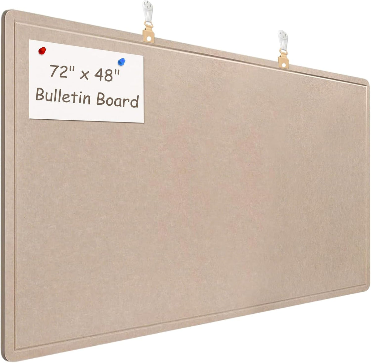 Large Bulletin Board - 72 x 48 Inches, Large Felt Board Decorative Pin Board for Wall, Foldable Photo Board, Lightweight Durable Pin Board for Home, Office, School, Classroom, Kitchen (Dark Camel)