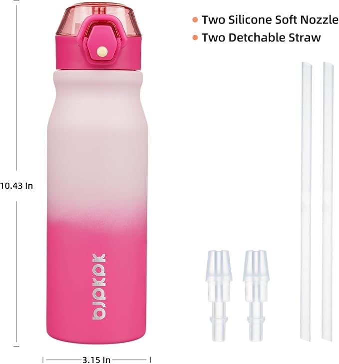 BJPKPK 25 oz Insulated Water Bottle, Stainless Steel Flask | Leak Proof Locking