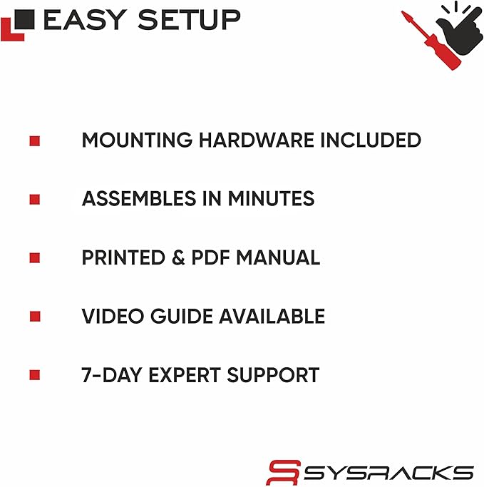 Sysracks 6U Wall Mount Server Rack Cabinet, 19” Locking Network Rack, 24” Deep