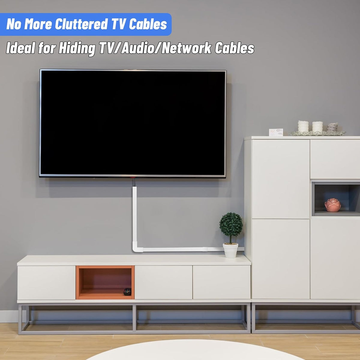 Cable Raceway Kit 628 Inch Cord Cover Channel Paintable Wire Hider
