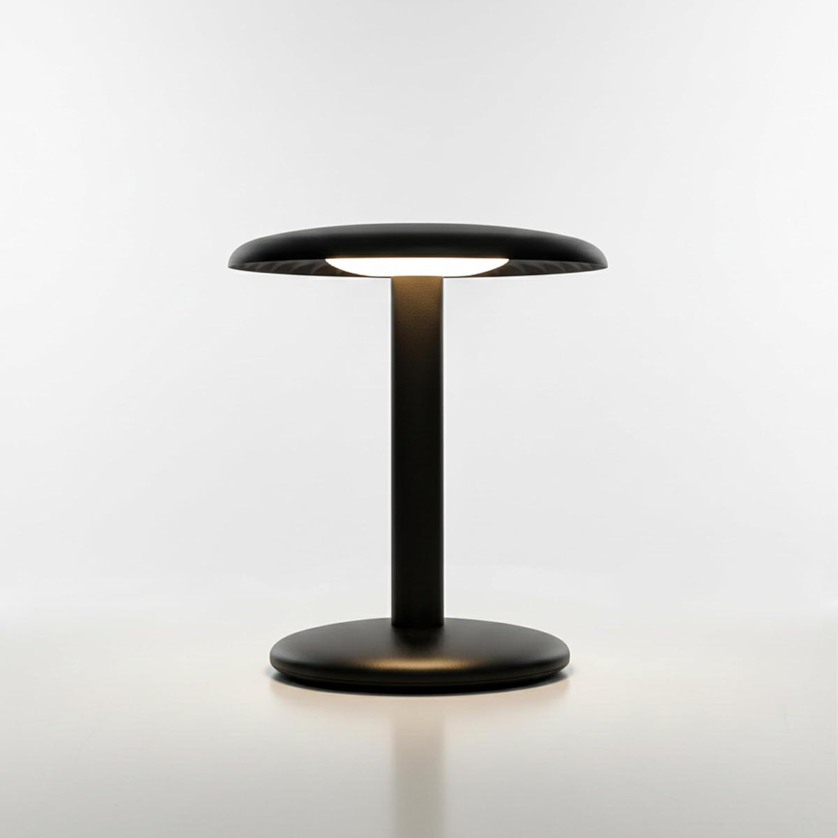 Brightech Zeno Cordless LED Table Lamp - Small 7.5in Touch Dimmable Bedroom, Side Table, End Table, Desk - Modern Rechargeable Portable Bedside, Living Room Light, Great for Outdoor, Camping - Black