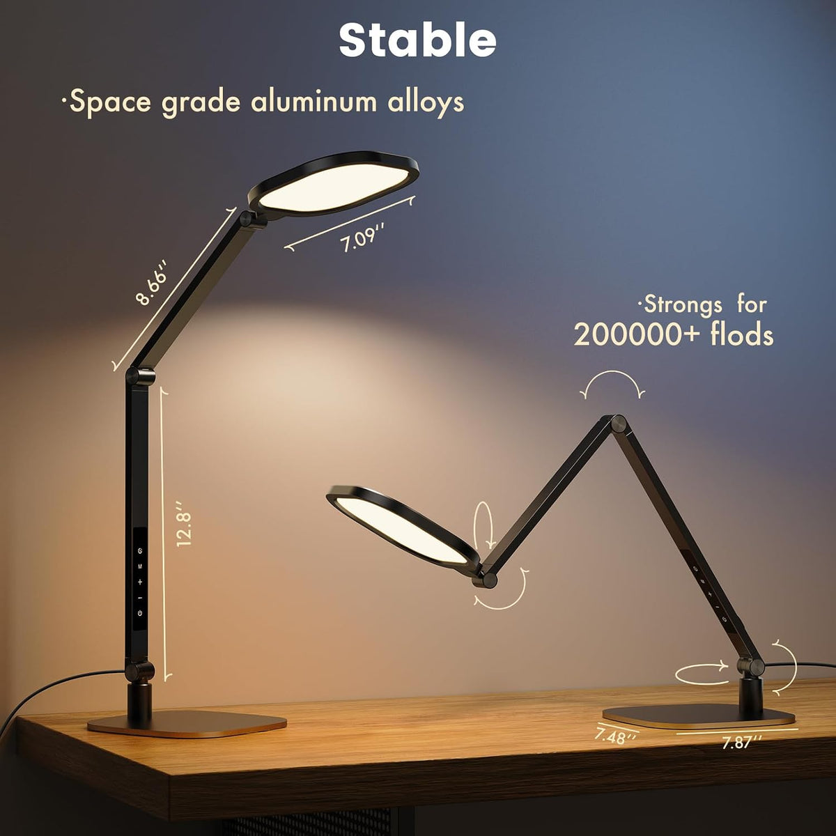 LitONES 2 Packs LED Desk Lamp for Home Office, 15W Desk Light with CRI 97.8