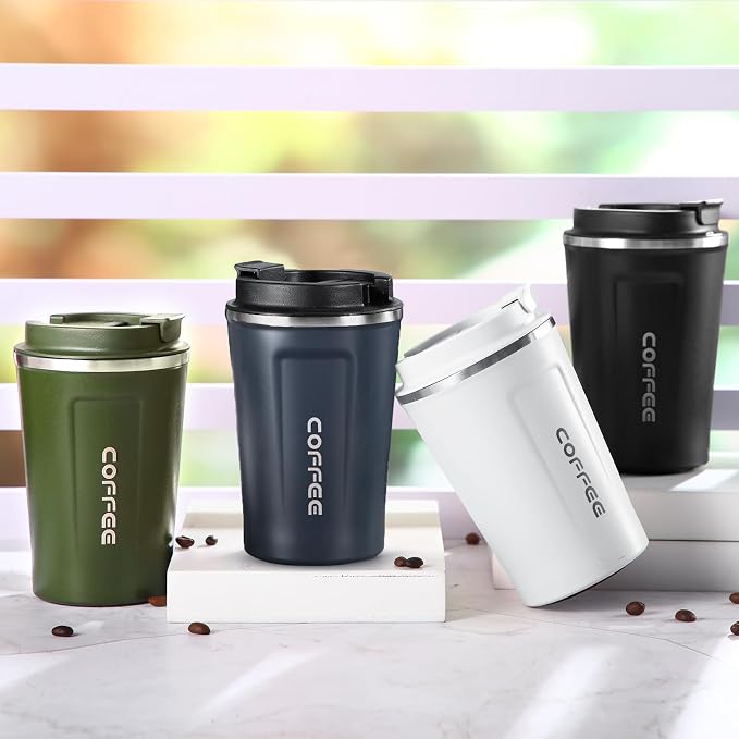Sieral 4 Pcs 13 oz Travel Coffee Mug Insulated Reusable Coffee Cups