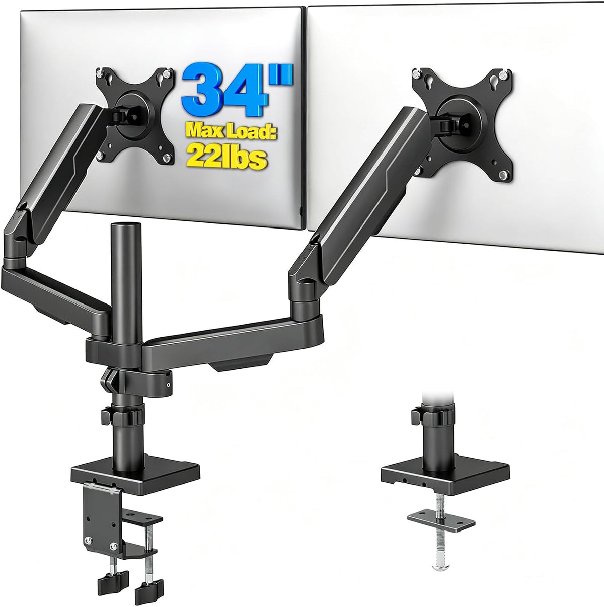 Rfiver Dual Monitor Stand Desk Mount for 17-34" Screens Holds up to 22lbs