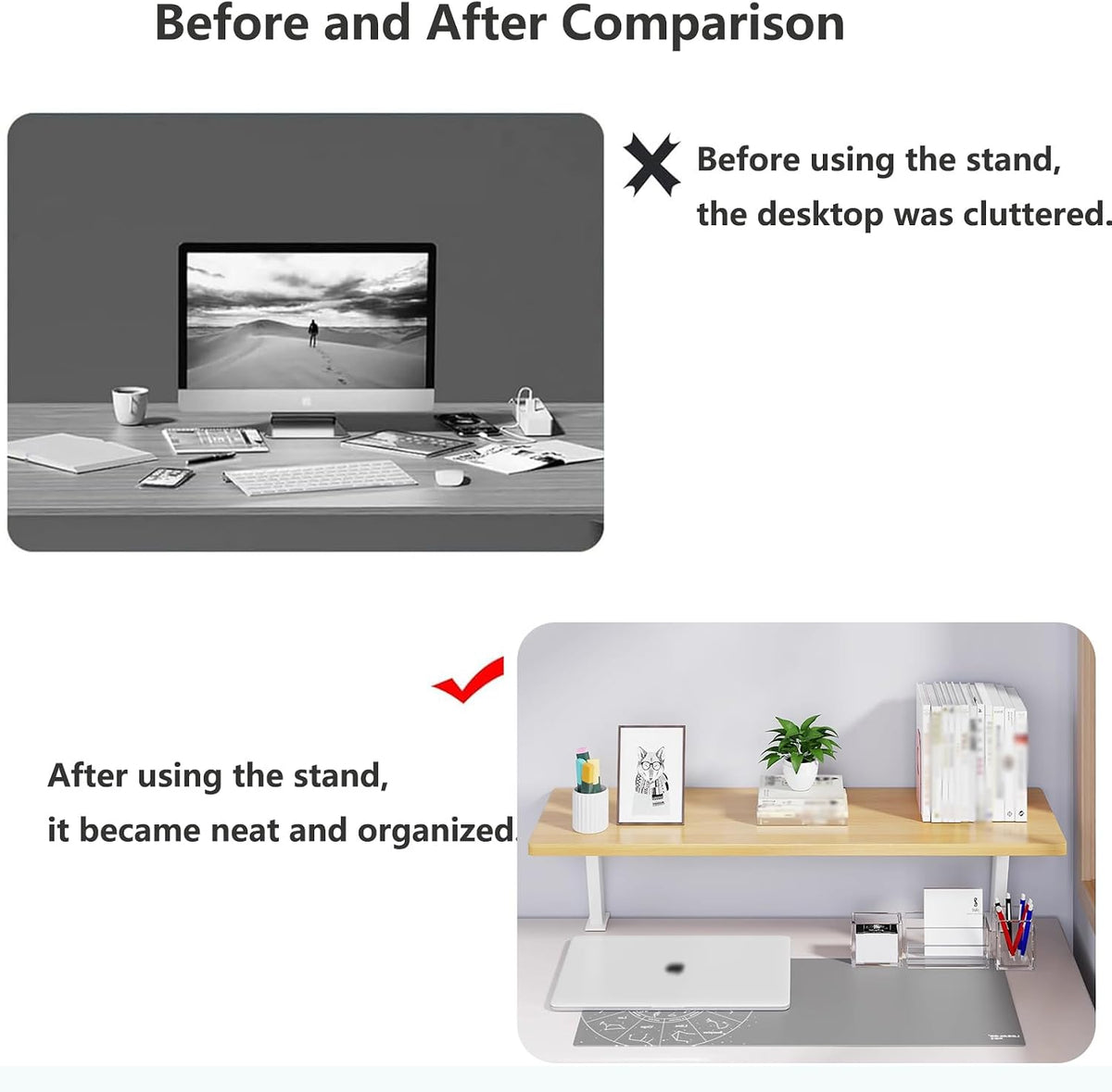 Clamp On Desk Shelf, Adjustable Desktop Extender Storage Organizer