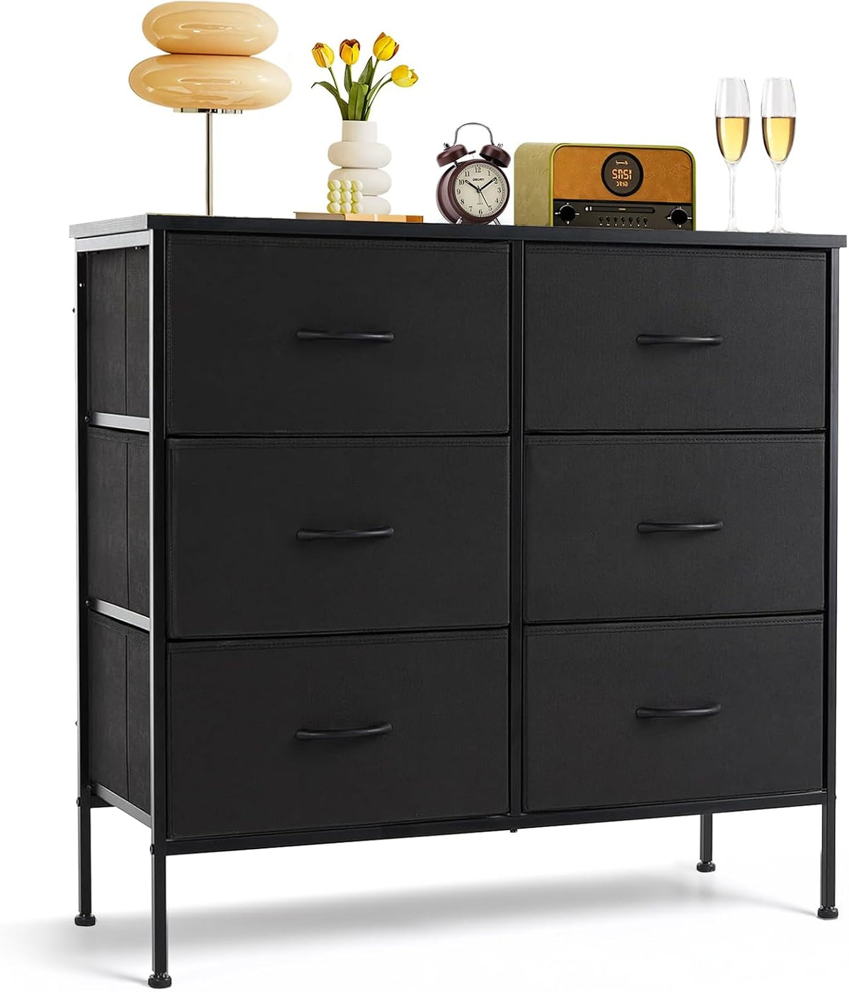 6-Drawer Dresser for Bedroom, Anti-Tip Wide Storage Organizer