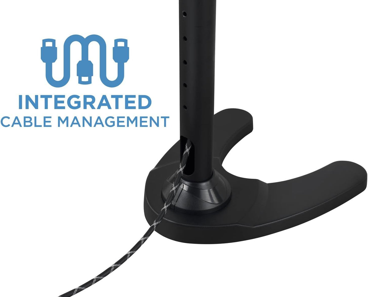 Mount-It! Triple Monitor Stand for 3 Screens up to 24", Height Adjustable Desk Mount with Free Standing or Grommet Base, 22 lbs per Arm, VESA 75x75 100x100 Compatible, Full Motion Monitor Mount MI-789