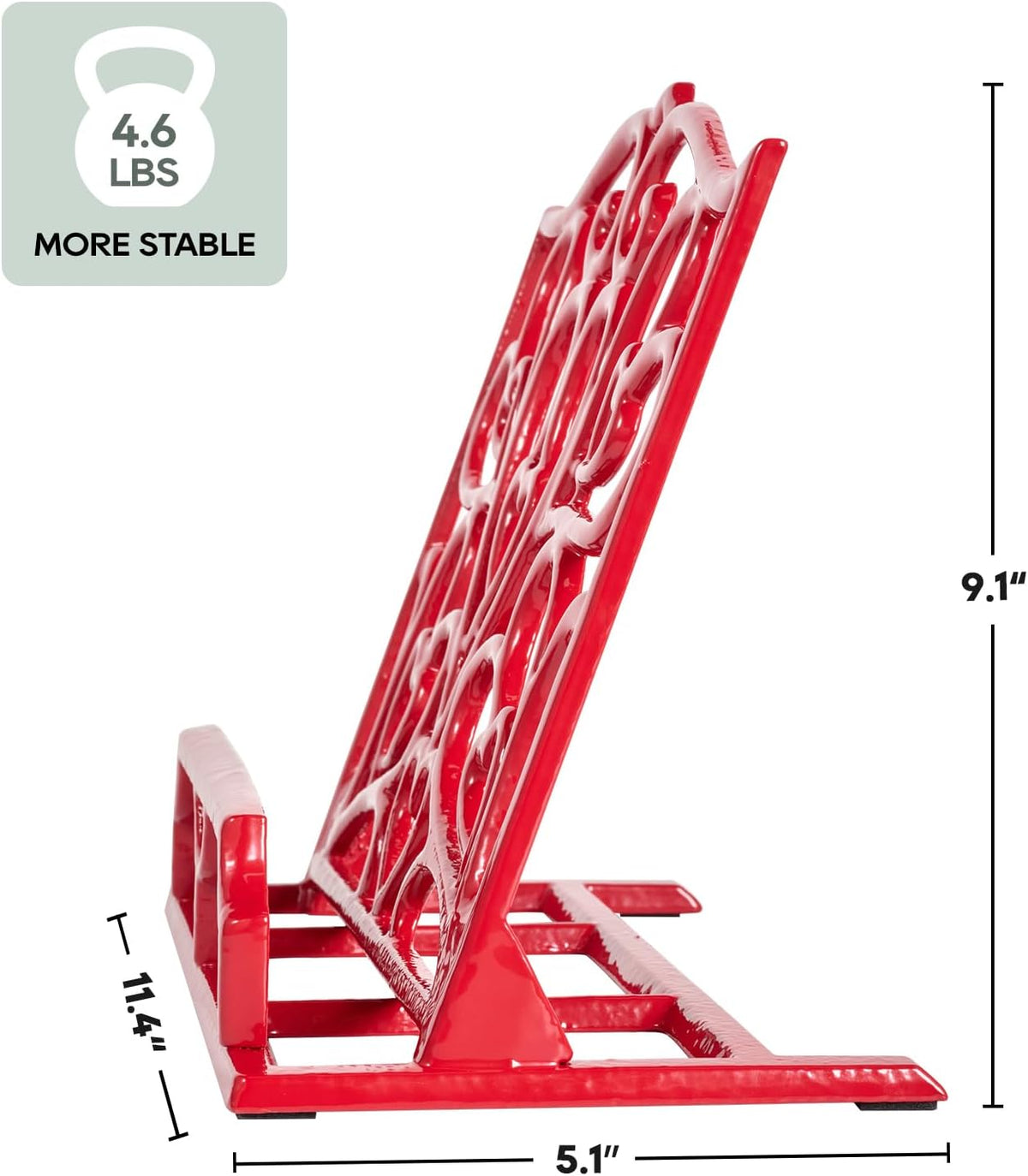 JOGREFUL Cast Iron Cookbook Stand, Kitchen Recipe Holder Love Heart Red