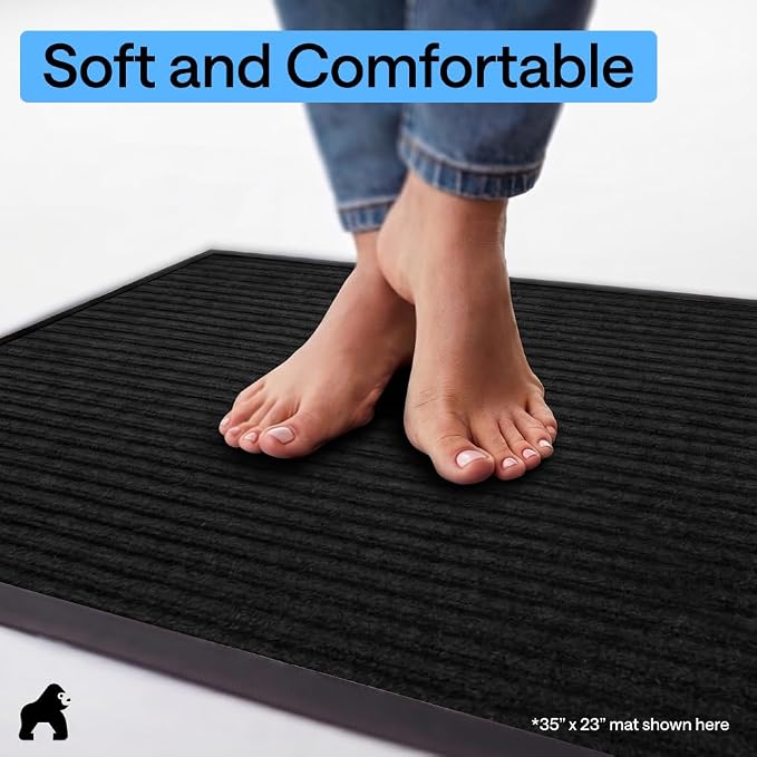 GORILLA GRIP Waterproof Traffic Guard Door Mat, Heavy Duty Entryway Mats