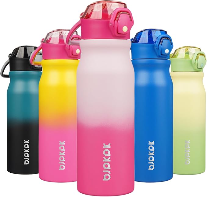 BJPKPK 25 oz Insulated Water Bottle, Stainless Steel Flask | Leak Proof Locking