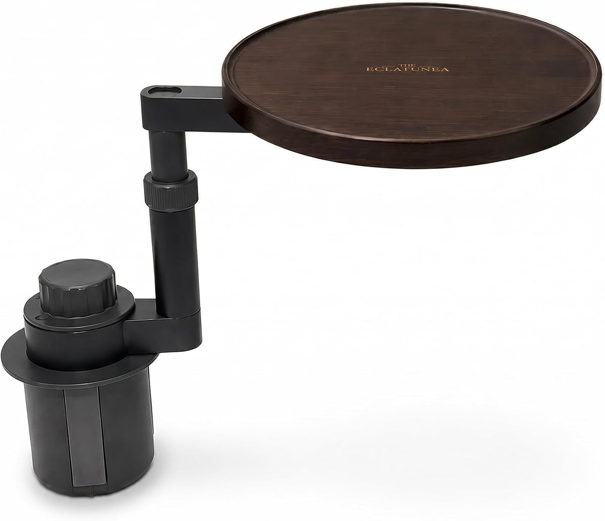 Car Cup Holder Tray Table - 360° Swivel Car Desk & Food Tray for Eating, Laptop Mount, Bamboo Car Organizer Table Accessories