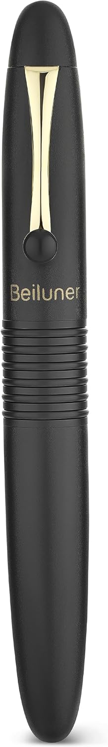 BEILUNER 320 Black Rollerball,Fancy, Stunning Luxury Pen with Gold Finish
