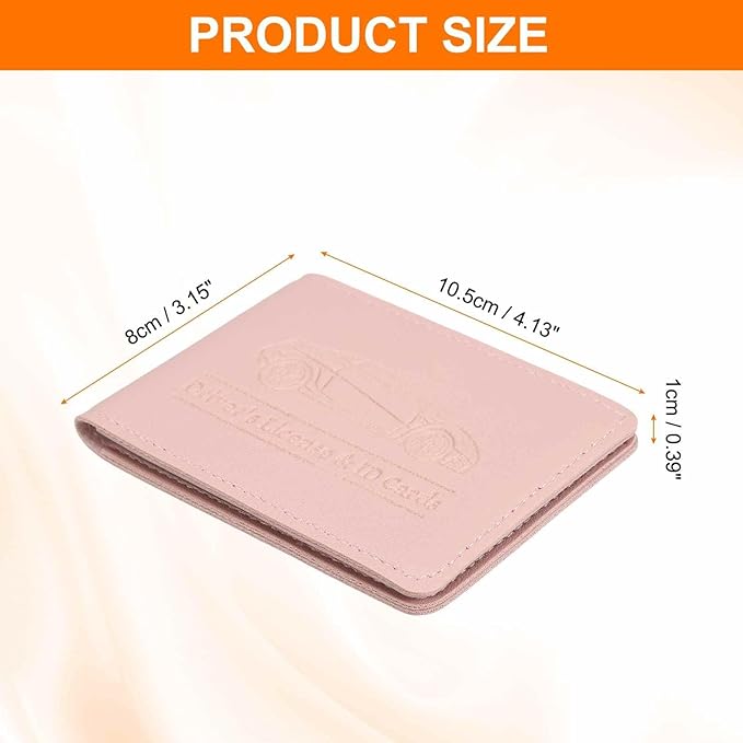 HARFINGTON Car Registration and Insurance Holder PU Leather Vehicle Glove Box Organizer Storage Accessories Car ID Holder with 10 Pockets for License ID Card Bank Card Documents, Pink