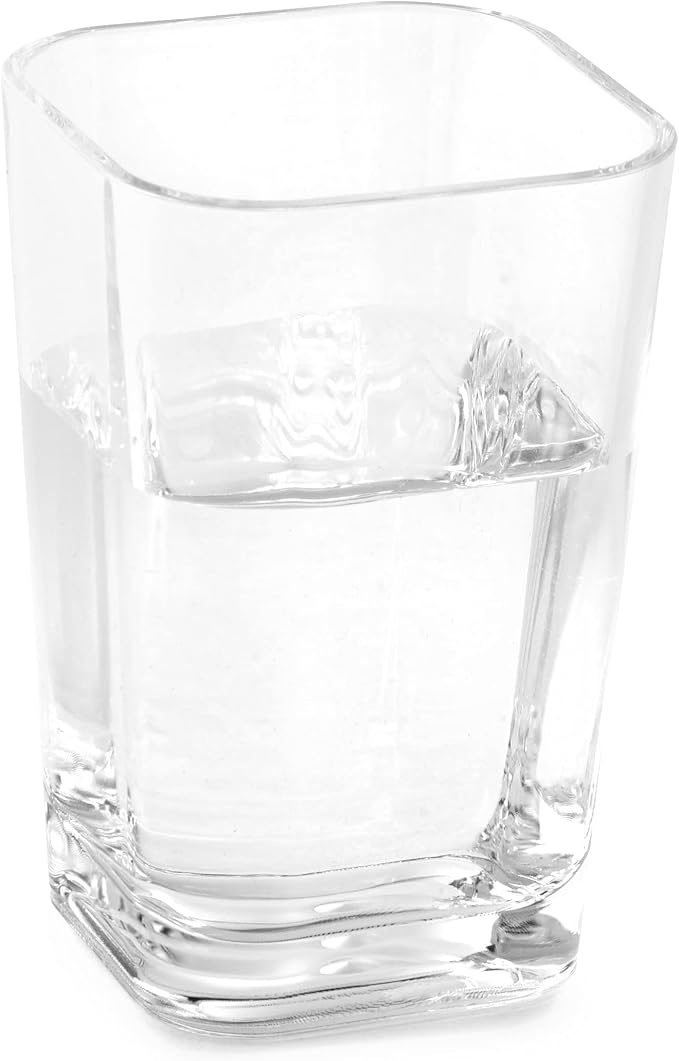 Clear Square Toothbrush Holder or Bathroom Tumbler Cup | Shatter-Proof