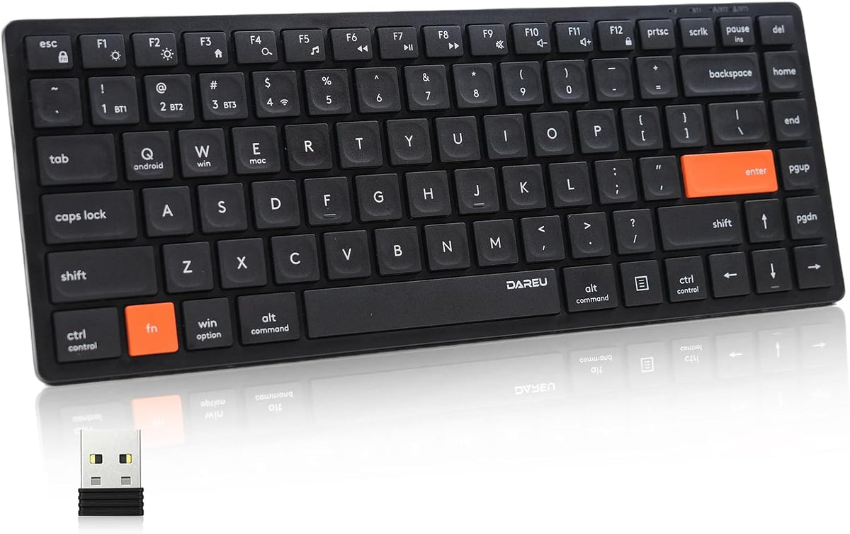 DAREU Wireless Rechargeable Keyboard, Slim Mini Wireless Keyboard