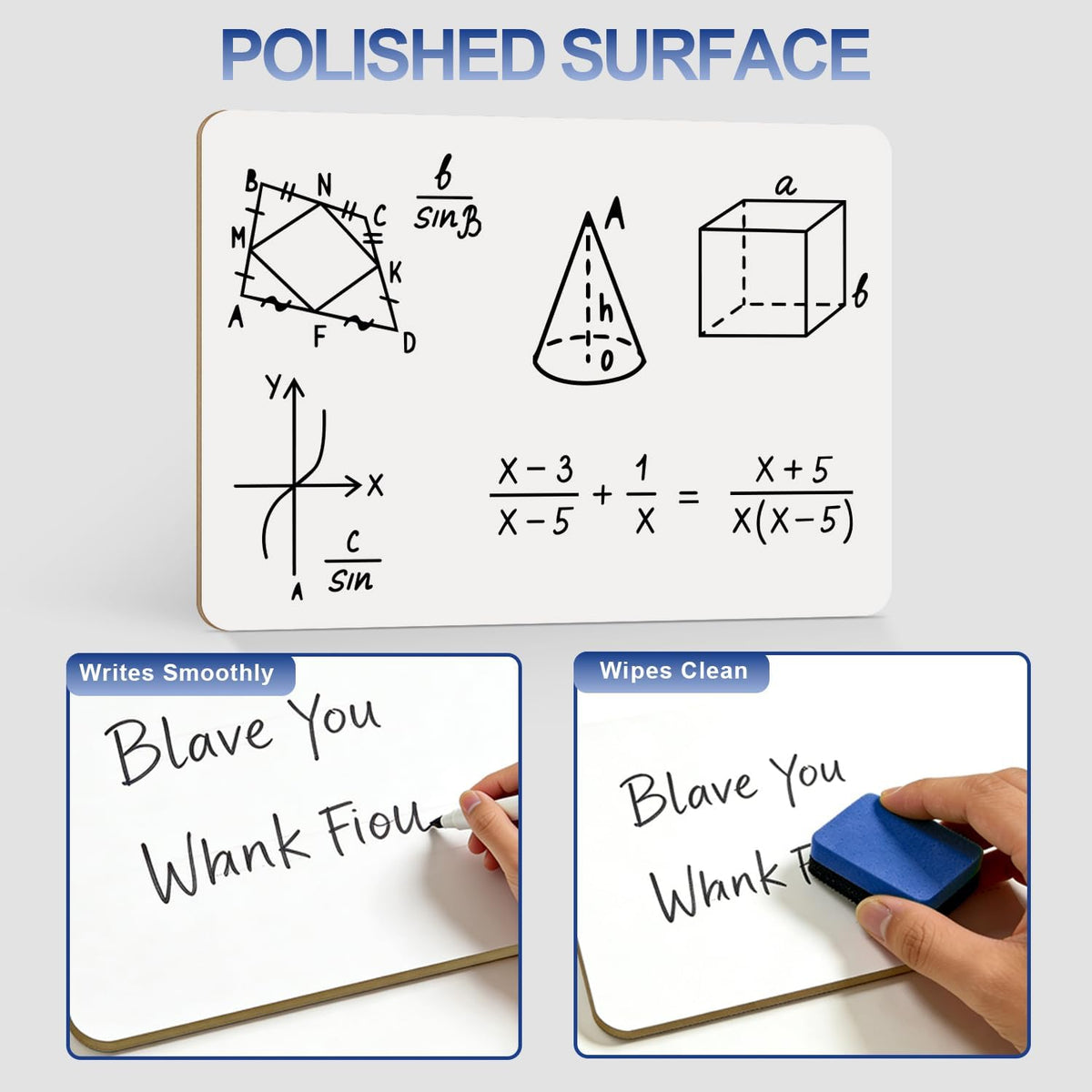 Small White Boards 24 Pack, 9"x12" Double Sided Mini Dry Erase Board