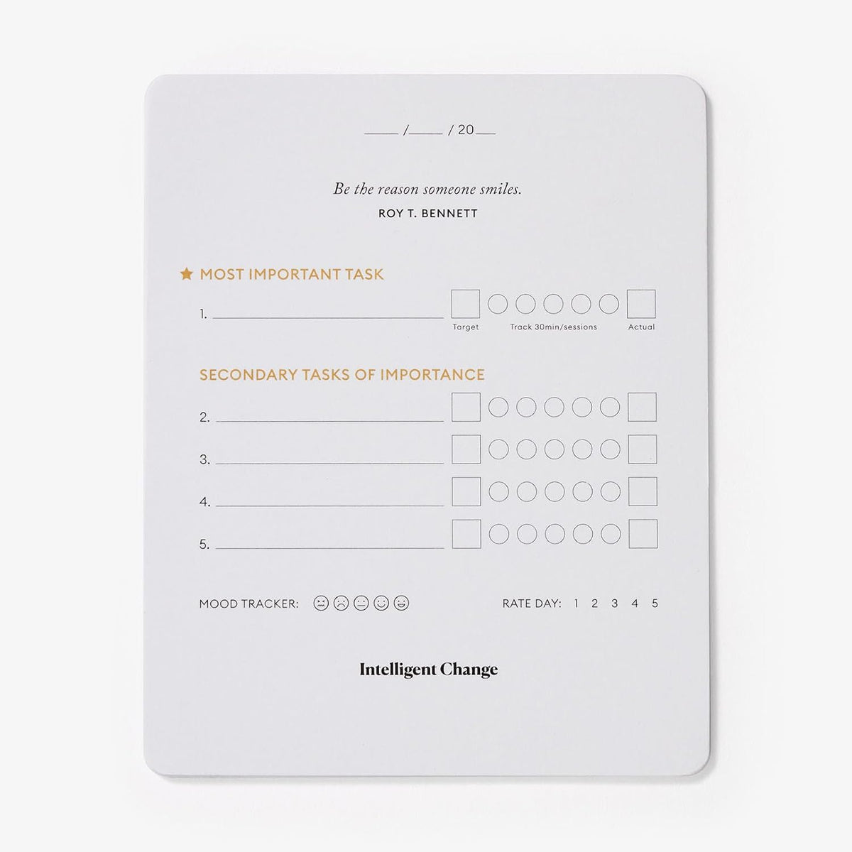 Intelligent Change Productivity Planner Cards with Display Stand, Compact Desk-Friendly Daily Prioritization Cards, Inspirational Quotes, Dual-Purpose Design for Daily Organization and Notes
