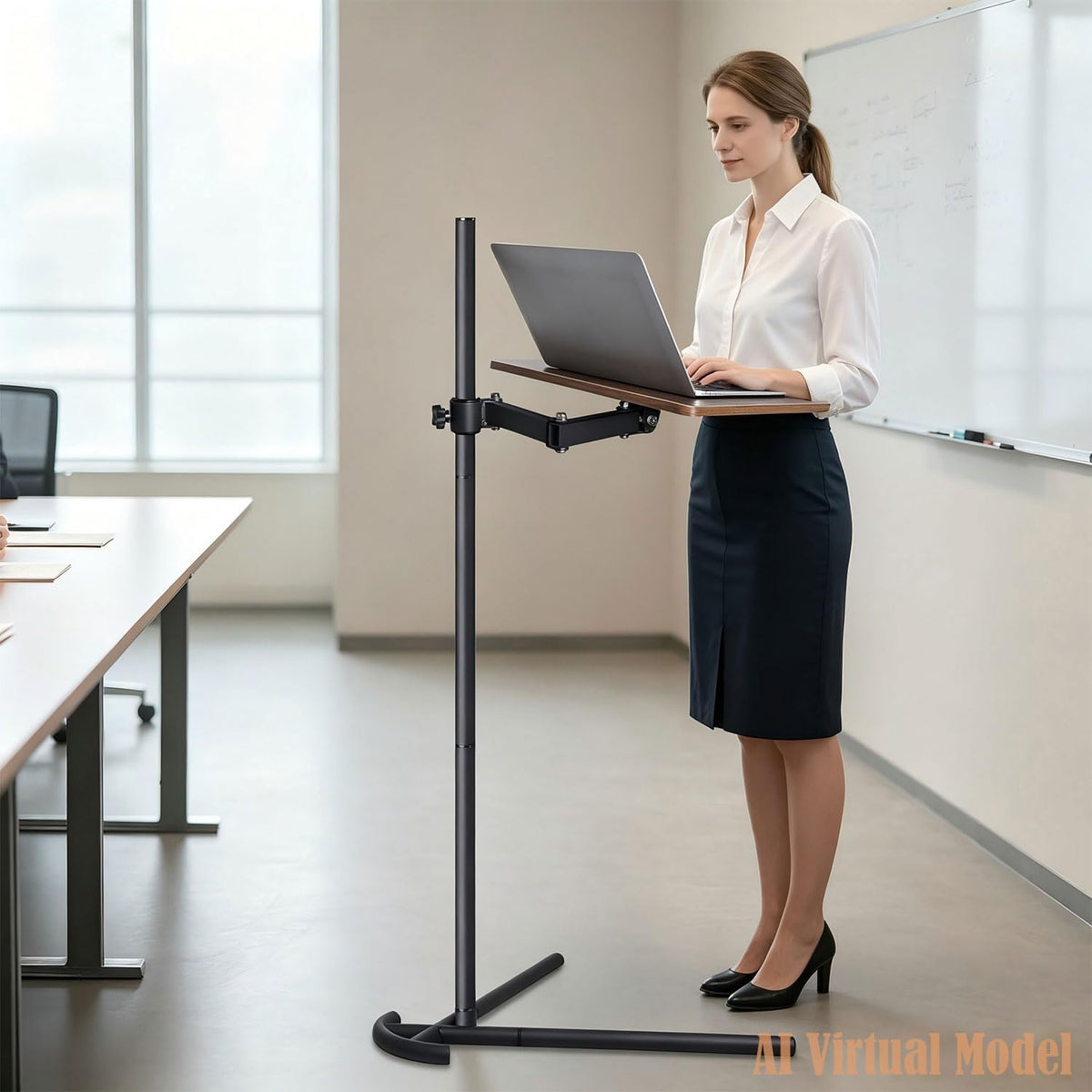 Adjustable Laptop Floor Stand for Bed, Couch, and Standing Desk Use, Large Size (Large)
