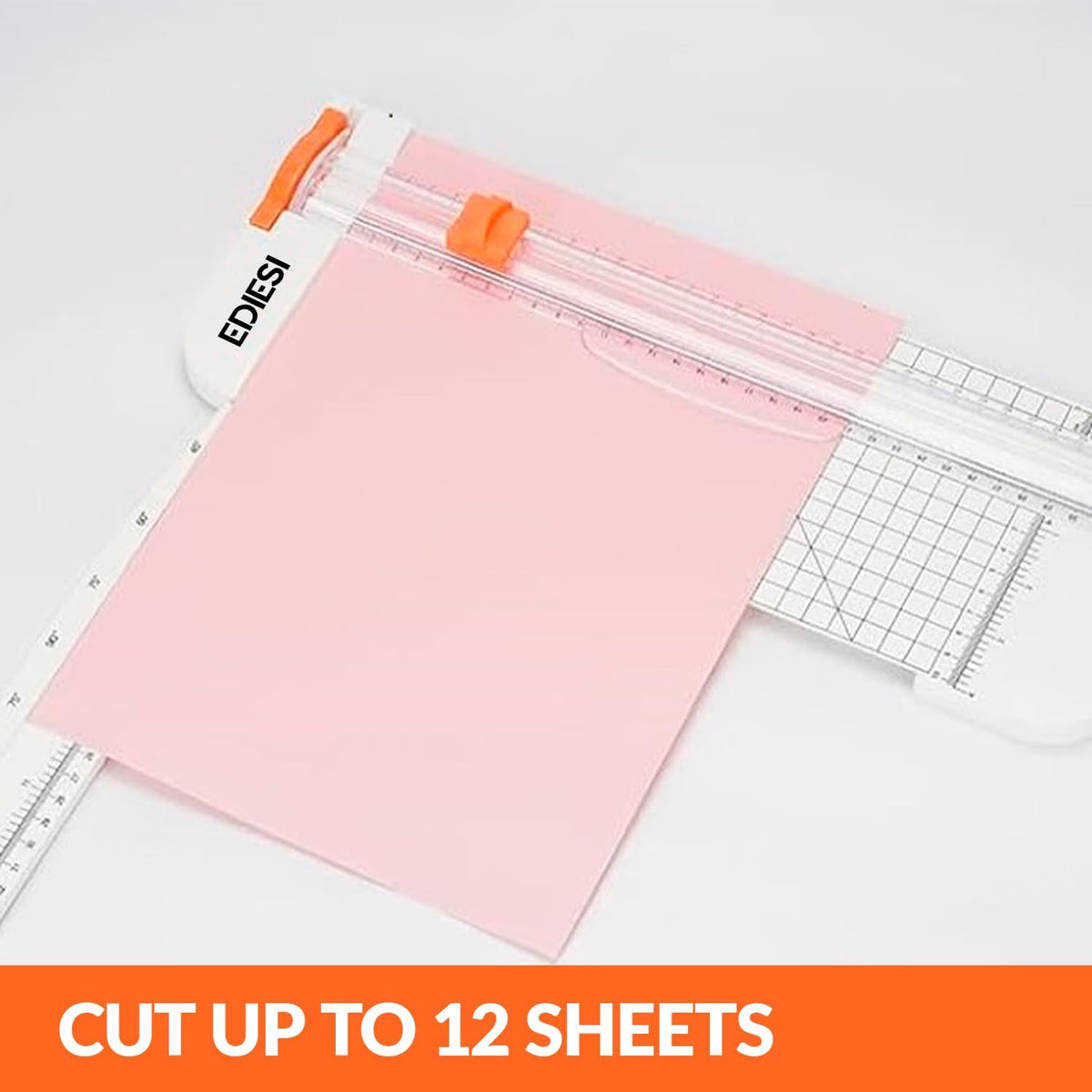 Edihome Paper Cutter Trimmer, 12-Sheet A3 Guillotine Paper Cutter with Safety Blade, Non-Slip Base for Office, School & Craft Use (White)